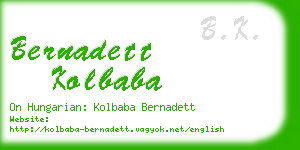 bernadett kolbaba business card